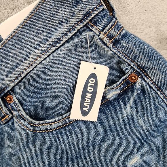 NEW Old Navy Shorts Womens 10 Blue Distressed High Rise Straight Cut Off Denim - Picture 4 of 12